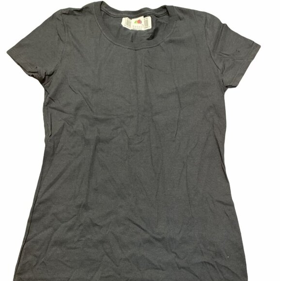 Fruit Of The Loom Women's Black T-Shirt Small American Flag Sign Language Cotton - Picture 3 of 6